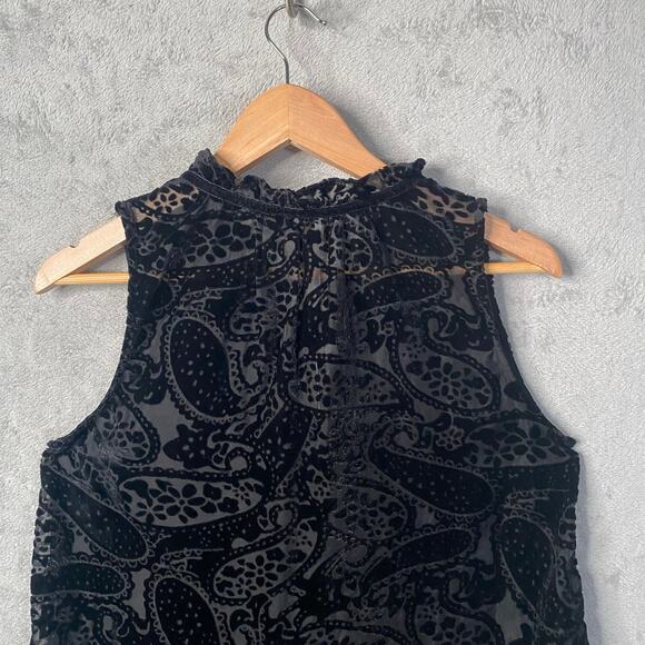 Whimsigoth Velvet Burnout Top Medium Paisley Indie Fairy Grunge Dark Romantic - Picture 5 of 11